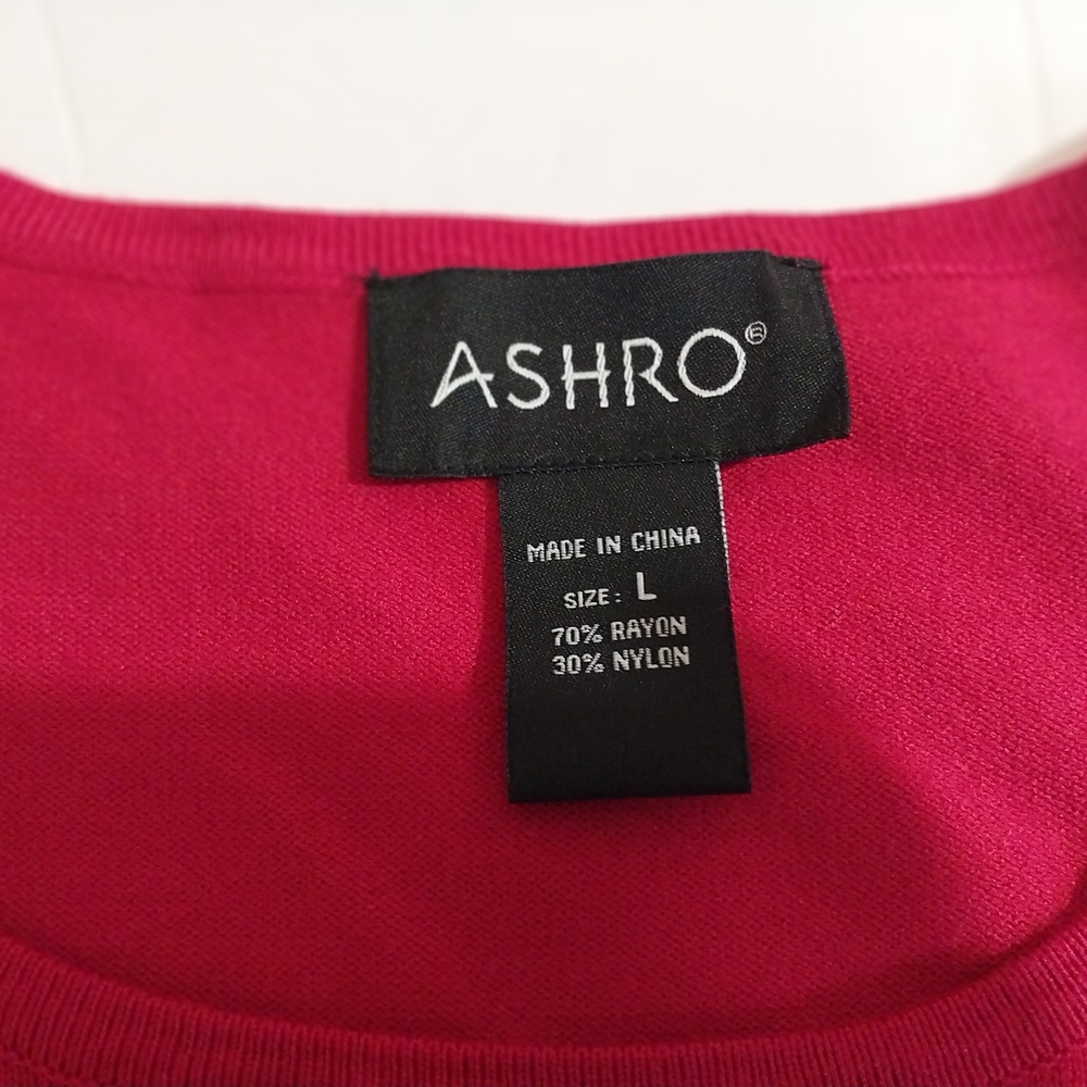 Ashro Dress Sweater Large Elegant Red and Black Striped Dress - Picture 13 of 13